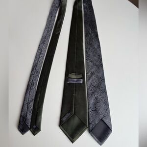 Lot of 2 Vintage 100% Silk Tie: Geoffrey Beene, Paisley Neckties 3", 4"